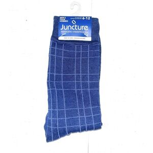 NWT Juncture Men's‎ Socks Blue Geometric Size 6-12 Adult Dress Socks Accessories